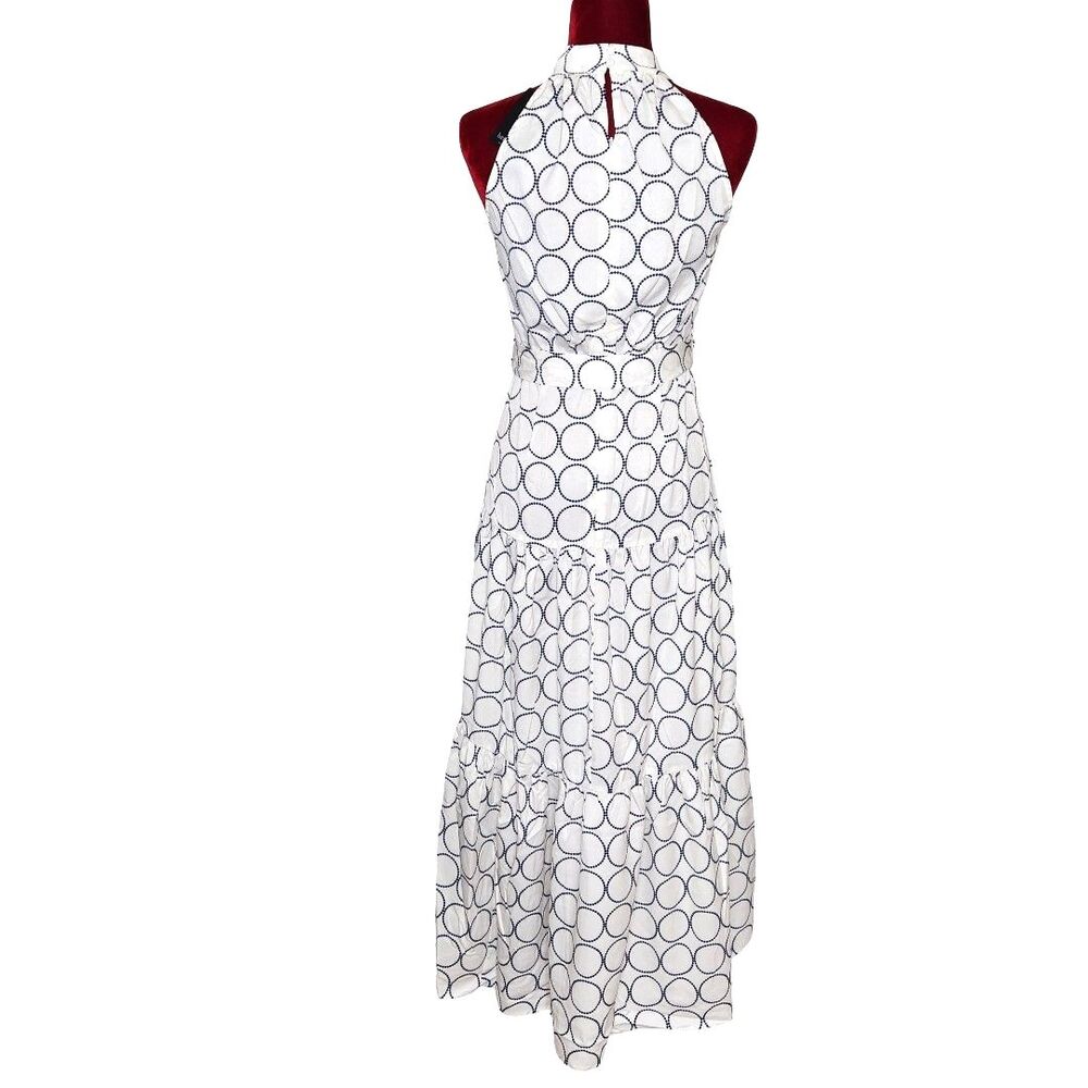 Brave+True Nordstrom Greta Navy Circle Print Halter Maxi Dress Women's XS NWT - Picture 6 of 13